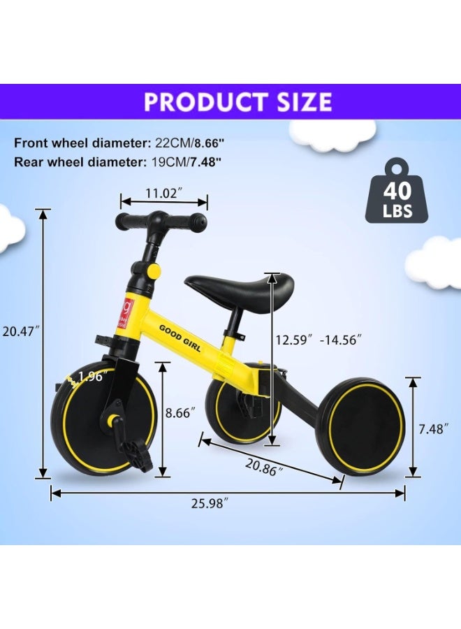 Good Girl 4-in-1 Toddler Balance Bike and Tricycle – Adjustable Seat Ride-On Toy for Kids Ages 1-4 Years, Convertible Baby Bike, First Trike for Toddlers, Indoor Outdoor Use, Push Pedal Training Bike - Image 3