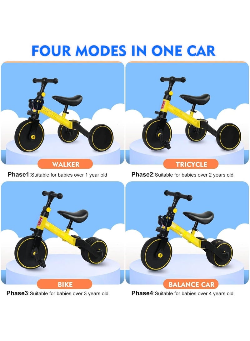 Good Girl 4-in-1 Toddler Balance Bike and Tricycle – Adjustable Seat Ride-On Toy for Kids Ages 1-4 Years, Convertible Baby Bike, First Trike for Toddlers, Indoor Outdoor Use, Push Pedal Training Bike - Image 2