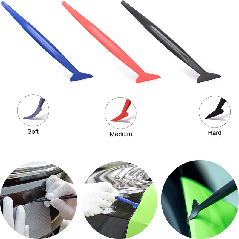 FOSHIO Car Vinyl Tool Kit Car Film Squeegee Set for Tint Film Car Wrap, Foil Tool Set for Wrapping, 5 m Knife Tape, Scraper, Felt Squeegee, Teflon Tape, Squeegee, Cutter Knife Room to room portable - Image 4
