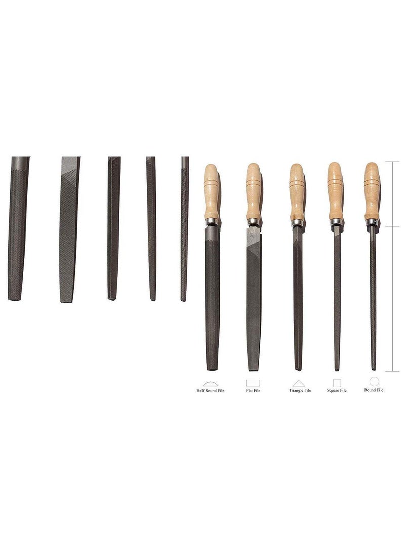 DIY Crafts DIY Crafts Carbon Steel File Set with Wooden Handles Rasp File for Wood Metal Plastic5 Pcs Design No 1 Pack Of 5 Pcs  - Image 4