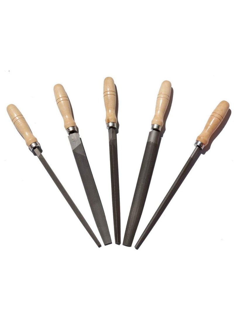 DIY Crafts DIY Crafts Carbon Steel File Set with Wooden Handles Rasp File for Wood Metal Plastic5 Pcs Design No 1 Pack Of 5 Pcs  - Image 2