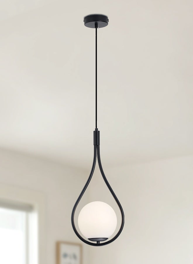 YATAI LIGHTING Modern LED Drop Pendant Light, 45cm Black Hanging Lamp with E27 Bulb Included, Adjustable Height, 3-Color 3000K-6000K Wall Switch Control, Minimalist Pendant for Bedroom and Kitchen Island - Image 1