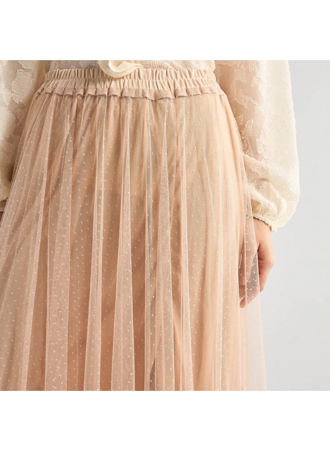 Splash FAV Textured Asymmetric Skirt with Ruffle Detail - Image 4