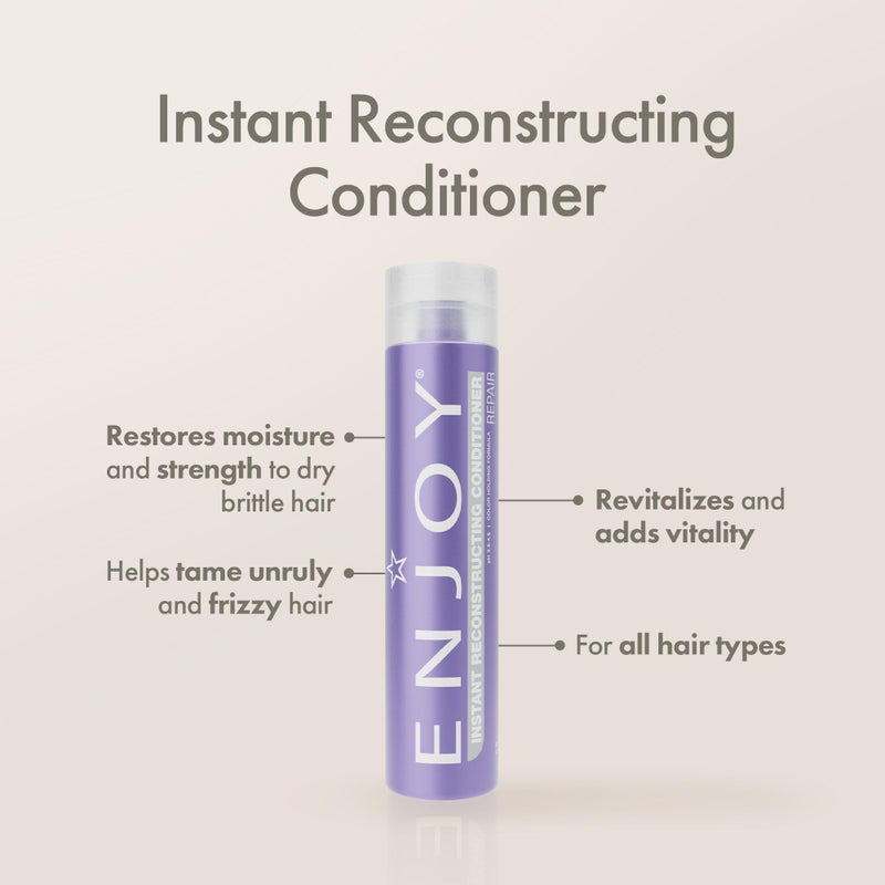Enjoy Instant Reconstructing Conditioner for Damaged Hair, Lightweight Deep Moisturizing Conditioner with Keratin Amino Acids for Dry, Brittle, Over-Processed Hair, Color-Safe, 10 oz - Image 2