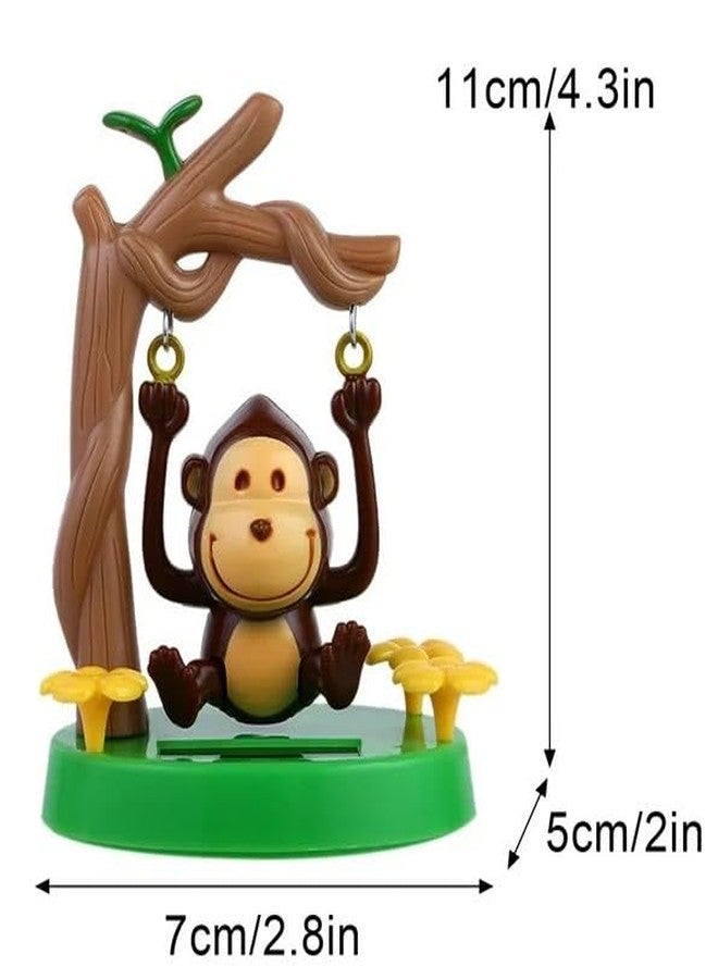Pluzmecalm 1Pc Green Solar Powered Dancing Animal Ornaments - Cute Solar Monkey Swinging Animated Bobble Dancer - Dashboard Interior Decoration Use Safety - Image 3
