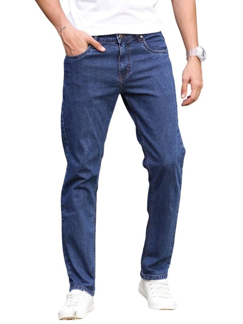Thomas Scott Mens Mid Rise Clean Look Slim Fit Jeans (TSJ239_Dark Blue, 30) - Image 1