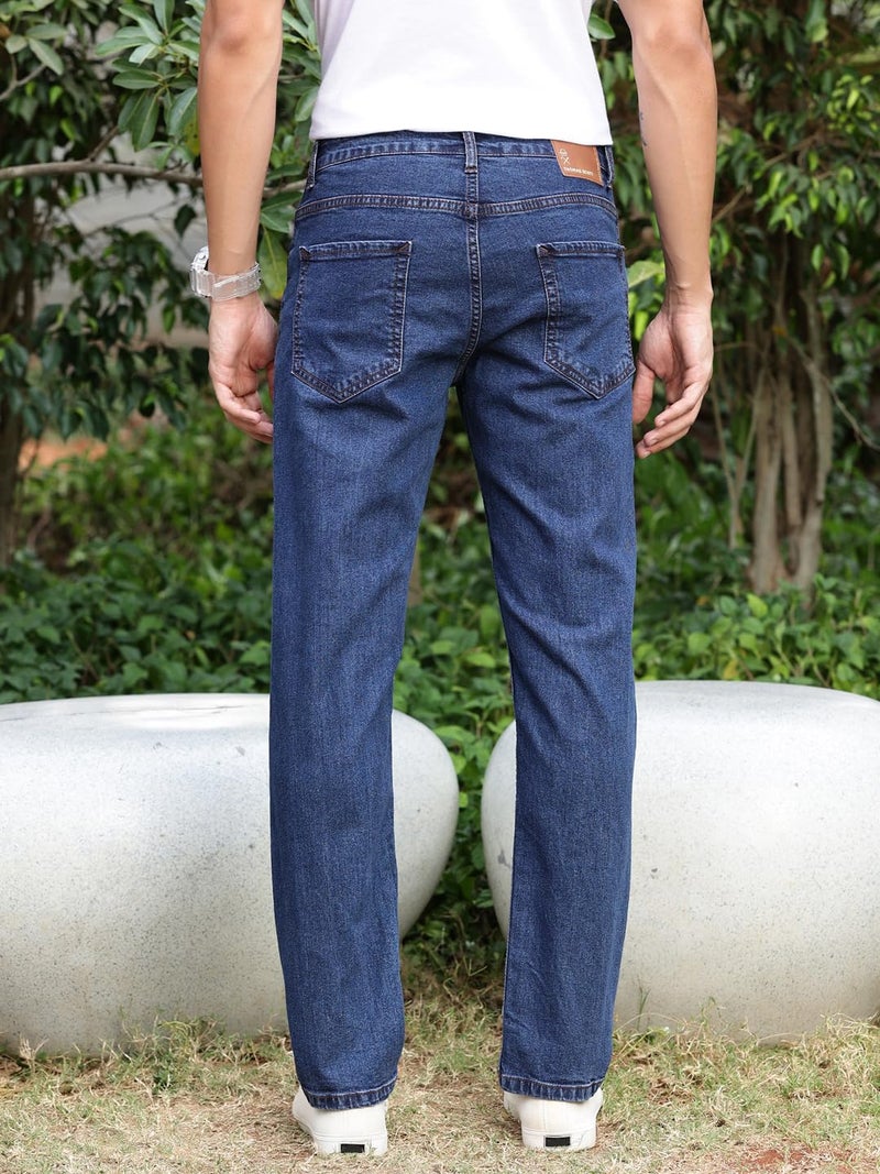 Thomas Scott Mens Mid Rise Clean Look Slim Fit Jeans (TSJ239_Dark Blue, 30) - Image 4
