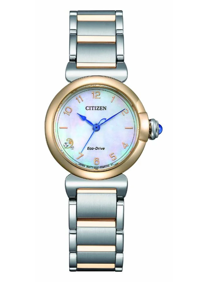 سيتيزن Women's Stainless Steel with Two-Tone Rose Gold Plating Quartz Women Watch EM1136-87D - 26 mm