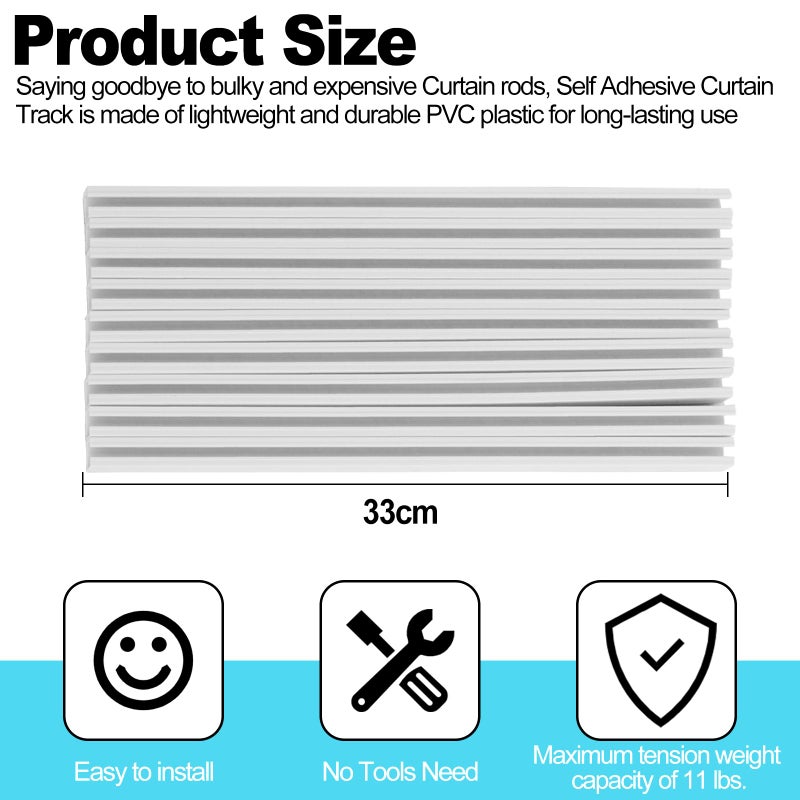 Wadoy Self Adhesive Curtain Track,9.8FT Ceiling Curtain Track No Drill,Curtain Track Ceiling Mount, Curtain Track for RV,Trailer,Home - Image 5
