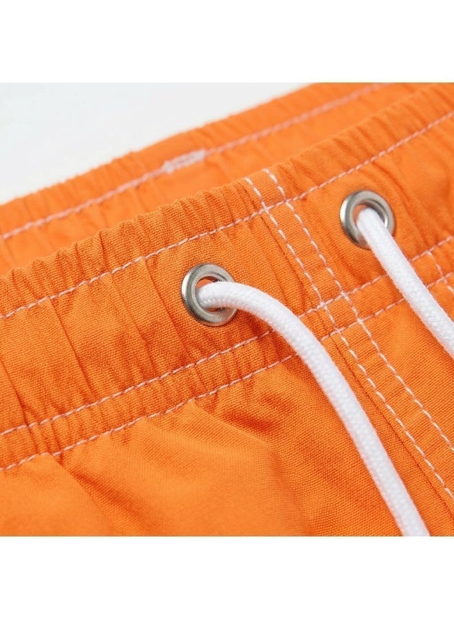 IceZone Men's Quick-Dry IceSurf Board Shorts, Orange with Mesh Lining & Pockets - Image 2