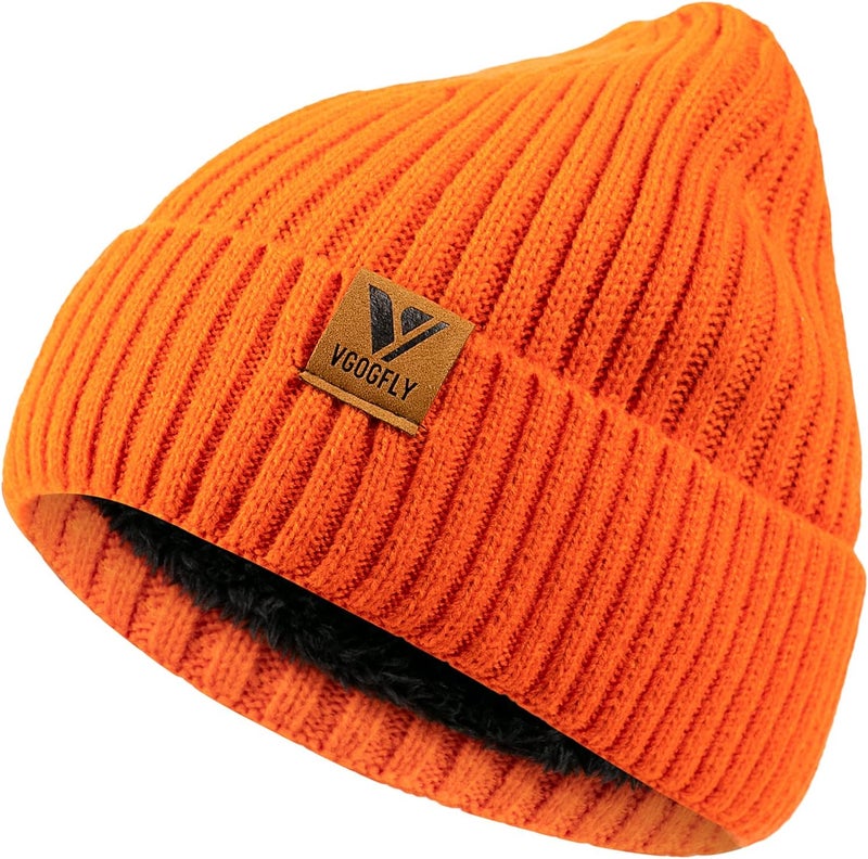 Vgogfly Lined Men Beanie Slouchy Knit Skull Cap Warm Stocking Hats Guys Women Striped Winter Beanie Hat - Image 2