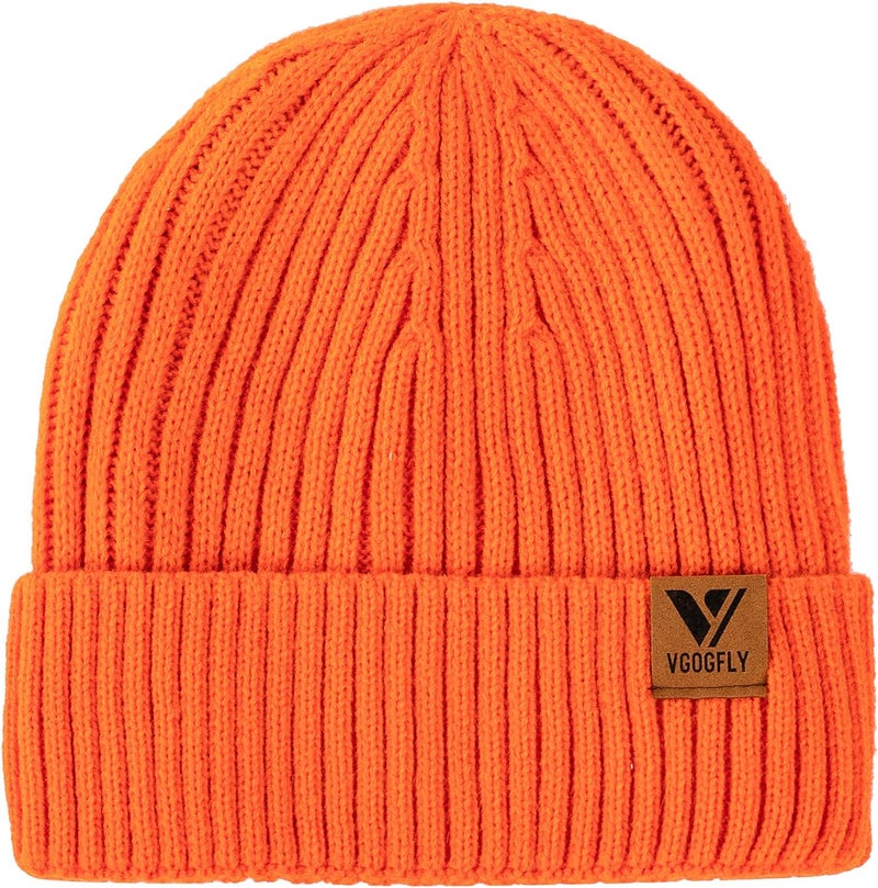 Vgogfly Lined Men Beanie Slouchy Knit Skull Cap Warm Stocking Hats Guys Women Striped Winter Beanie Hat - Image 1
