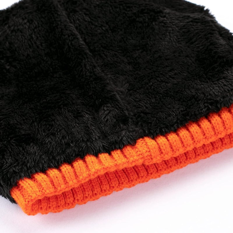 Vgogfly Lined Men Beanie Slouchy Knit Skull Cap Warm Stocking Hats Guys Women Striped Winter Beanie Hat - Image 4