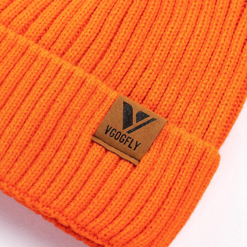 Vgogfly Lined Men Beanie Slouchy Knit Skull Cap Warm Stocking Hats Guys Women Striped Winter Beanie Hat - Image 3