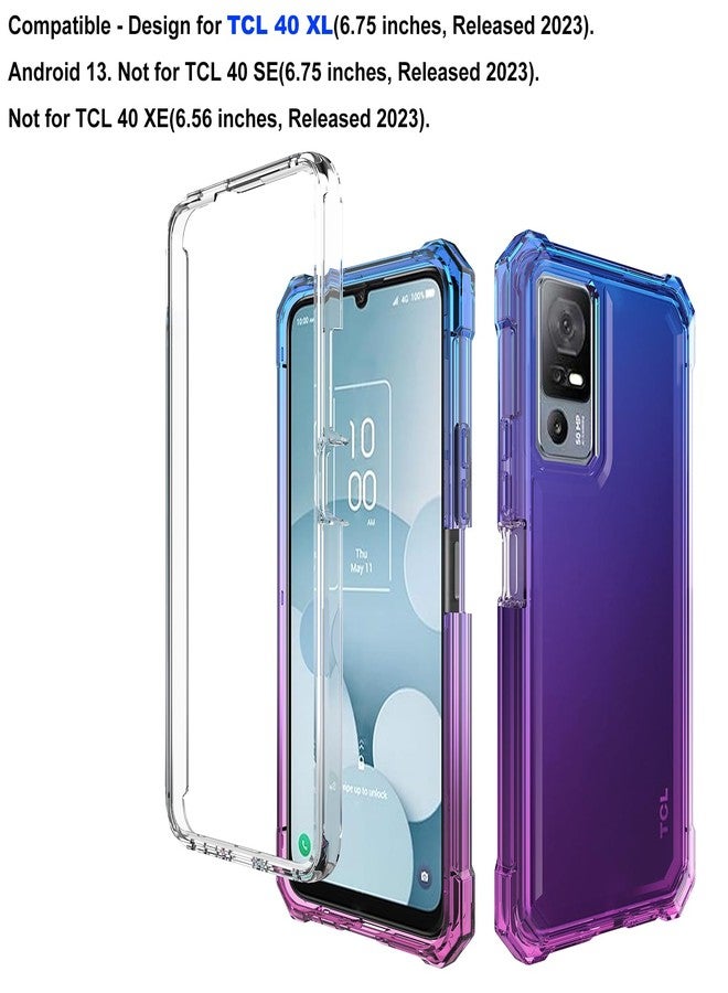 Ailiber for Lively Jitterbug Smart 4 Case, TCL 505/TCL 40 T/TCL 40XL Phone Case with Screen Protector, Dual Layer Protection, Shock-Absorbing Corner TPU Bumper, Slim Silicone Case Cover-Blue Pink - Image 2