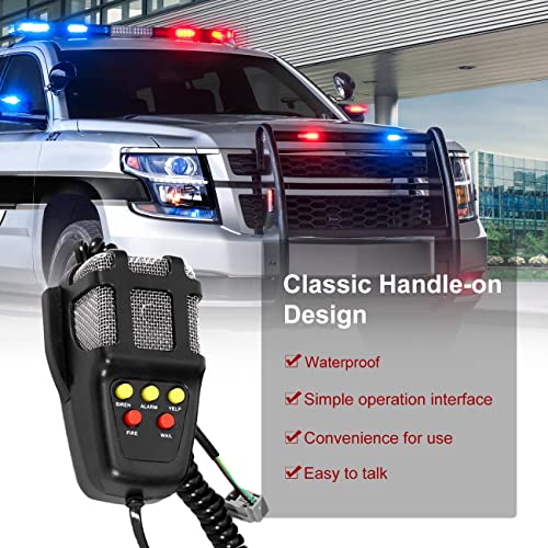 Partol Car Siren Horn 5 Tone Vehicle Siren Speaker with Mic PA Speaker System 100W Emergency Sound Amplifier with Microphone - Image 4