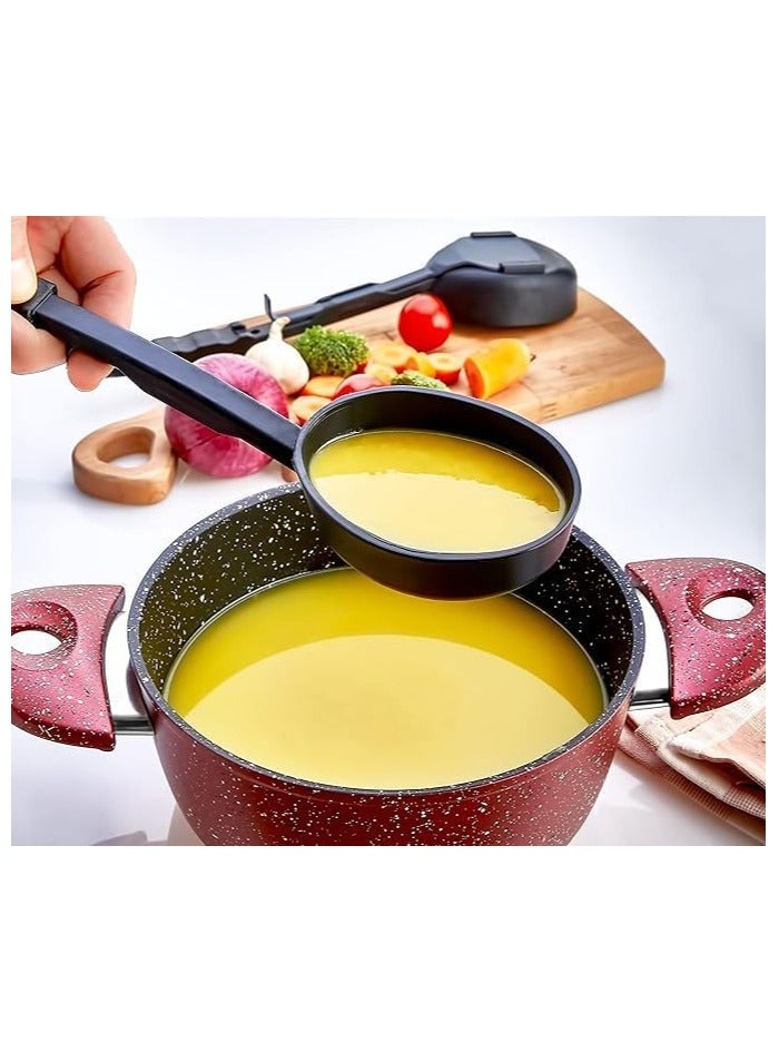 Multifunctional Colander Spoon and Ladle All In One - Fireproof Non-Stick Quality Plastic - Premium Unique Kitchen Gadget - Strainer and Colander - Use Every Day - Easy to Clean - Space-Saving Tool