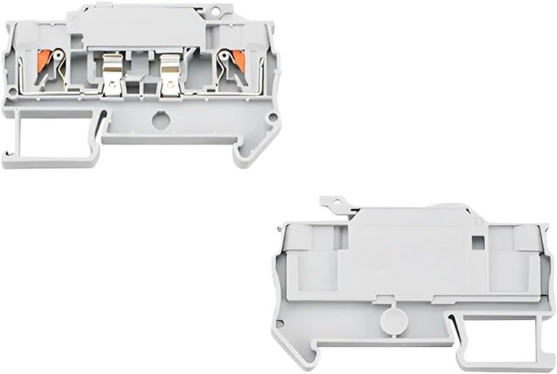 4A كتلة طرفية للسكة الدينية 5 قطع حامل فيوز بنابض دفع موصل بدون براغي رمادي - Image 5