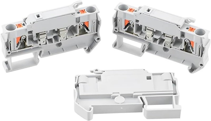 4A كتلة طرفية للسكة الدينية 5 قطع حامل فيوز بنابض دفع موصل بدون براغي رمادي - Image 4