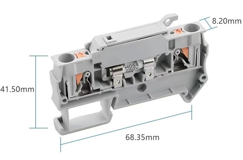 4A كتلة طرفية للسكة الدينية 5 قطع حامل فيوز بنابض دفع موصل بدون براغي رمادي - Image 3