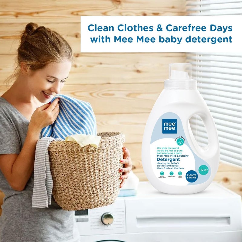Mee Mee Mild Baby Liquid Laundry Detergent, 1.5 Litre Bottle - Image 5