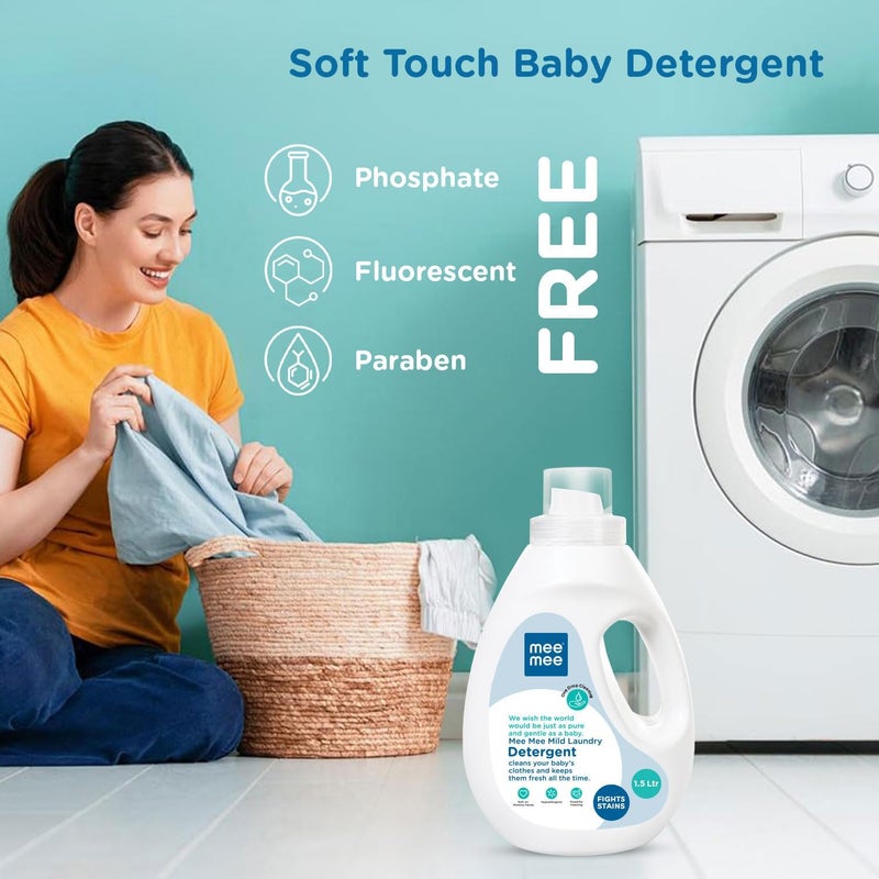 Mee Mee Mild Baby Liquid Laundry Detergent, 1.5 Litre Bottle - Image 2