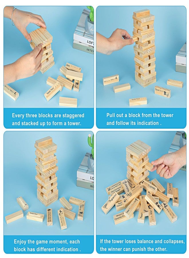 Aosemili 48 Wooden Blocks Stacking Tower Games for Couples Valentines Day Stacking Block Tower Tumbling, Fathers Day Unique Gifts for Husband from Wife, Anniversary Valentines Birthday Gift for Him Boyfriend - Image 5