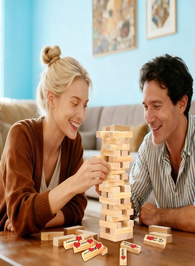 Aosemili 48 Wooden Blocks Stacking Tower Games for Couples Valentines Day Stacking Block Tower Tumbling, Fathers Day Unique Gifts for Husband from Wife, Anniversary Valentines Birthday Gift for Him Boyfriend - Image 2