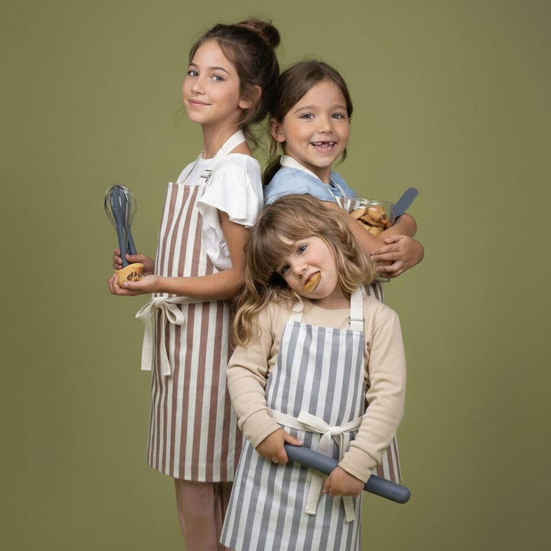Tampoco Design LLC Kids Baking Apron for Girls & Boys â€“ 100% Cotton Chef Apron, Adjustable Neck & Waist Ties, Ages 5â€“11 â€“ Machine Washable - Great for Kitchen Play, Crafts & Kids Art Apron Activities - Image 4