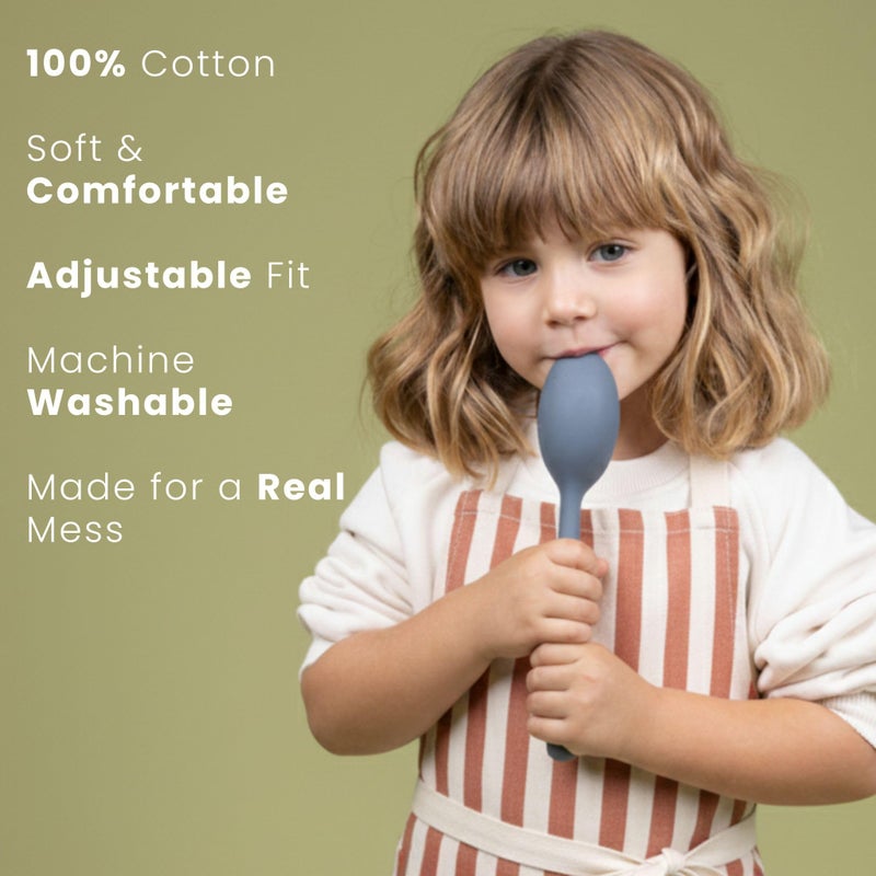Tampoco Design LLC Kids Baking Apron for Girls & Boys â€“ 100% Cotton Chef Apron, Adjustable Neck & Waist Ties, Ages 5â€“11 â€“ Machine Washable - Great for Kitchen Play, Crafts & Kids Art Apron Activities - Image 2