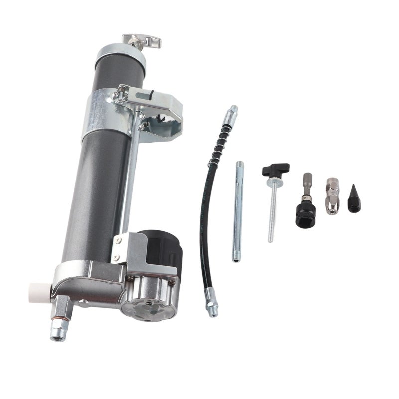 Grease Gun Attachment 600CC Capacity Converts Electric Drill - 12000PSI High Pressure Aluminium Alloy for Cordless Lubrication - Image 1