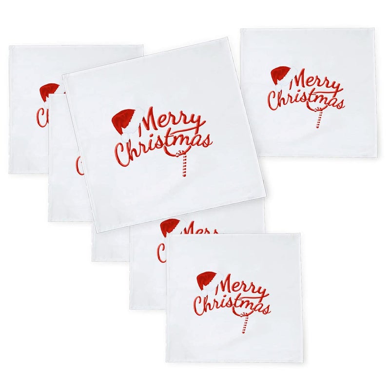 Khakee 6 Pcs Christmas Theme Silk Table Napkins 10x 10 for Xmas Decoration Christmas OrnamentsChristmas Giftxmas21701 - Image 1