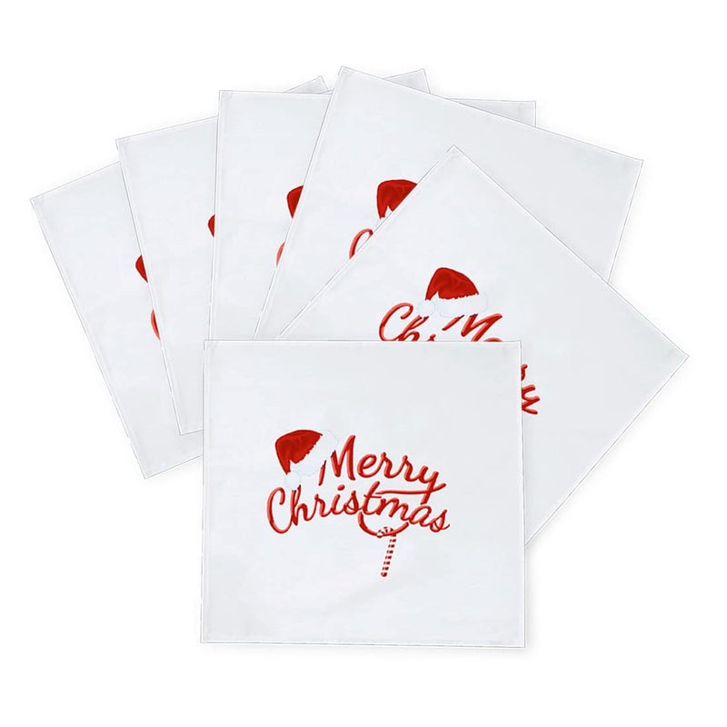 Khakee 6 Pcs Christmas Theme Silk Table Napkins 10x 10 for Xmas Decoration Christmas OrnamentsChristmas Giftxmas21701 - Image 2