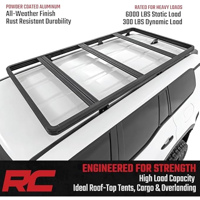 rayihni Roof Rack System for Toyota Land Cruiser (2024-2025) - Aluminum Overland Cargo Carrier with T-Slot Mounting System, Adjustable Cross Bars - Image 3