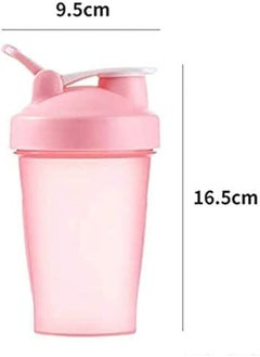 SYOSI Sports Water Bottle, BPA-Free Protein Shaker Cup, Dishwasher Safe Sports Supplements Shakers, Multi-Function Leakproof Durable Shake Blender Cup with Snap-Fasten Cap, 400 Ml Capacity, Pink  - Image 4