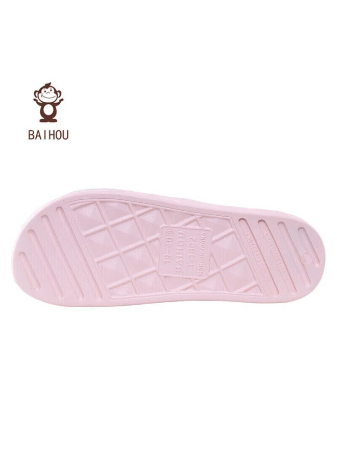 Baihou Leak-proof Water Summer Wear-resistant Home Bathroom Quick-drying Indoor Uni Slippers 1802 Pink 39-40 - Image 3