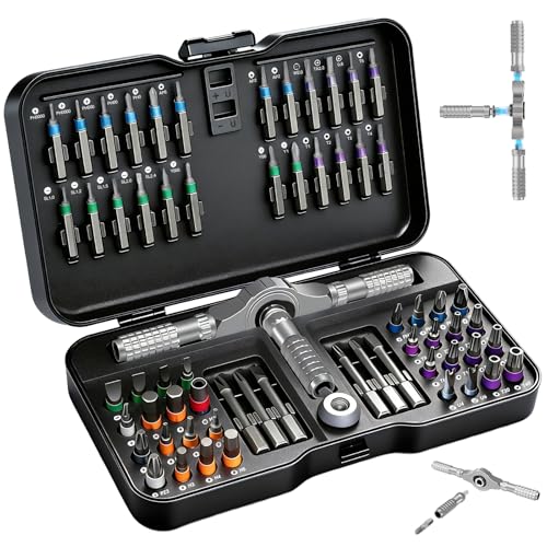 SEARART Ratchet Screwdriver Set: 66 in 1 Magnetic Screwdriver Sets, S2 Steel Bits, Portable for Precision Electrical Repair, Computers, Bicycles - Suitable for Repairmen, DIY Enthusiasts, Home Users - Image 1