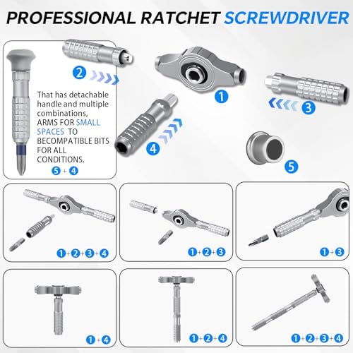 SEARART Ratchet Screwdriver Set: 66 in 1 Magnetic Screwdriver Sets, S2 Steel Bits, Portable for Precision Electrical Repair, Computers, Bicycles - Suitable for Repairmen, DIY Enthusiasts, Home Users - Image 4