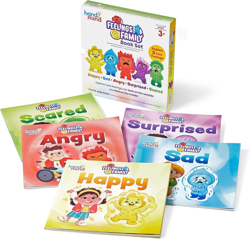hand2mind hand2mind Feelings Family Core Emotions Book Set Social Emotional Books for Kids Calm Down Corner Supplies Preschool Learning Activities Calming Corner Classroom Toddler Easter Basket Stuffers - Image 1