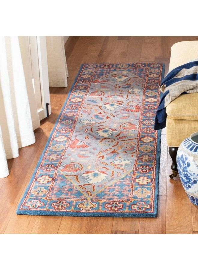 Safavieh Antiquity Collection 2' X 3' Blue Red At508M Handmade Traditional Oriental Premium Wool Accent Rug - Image 4