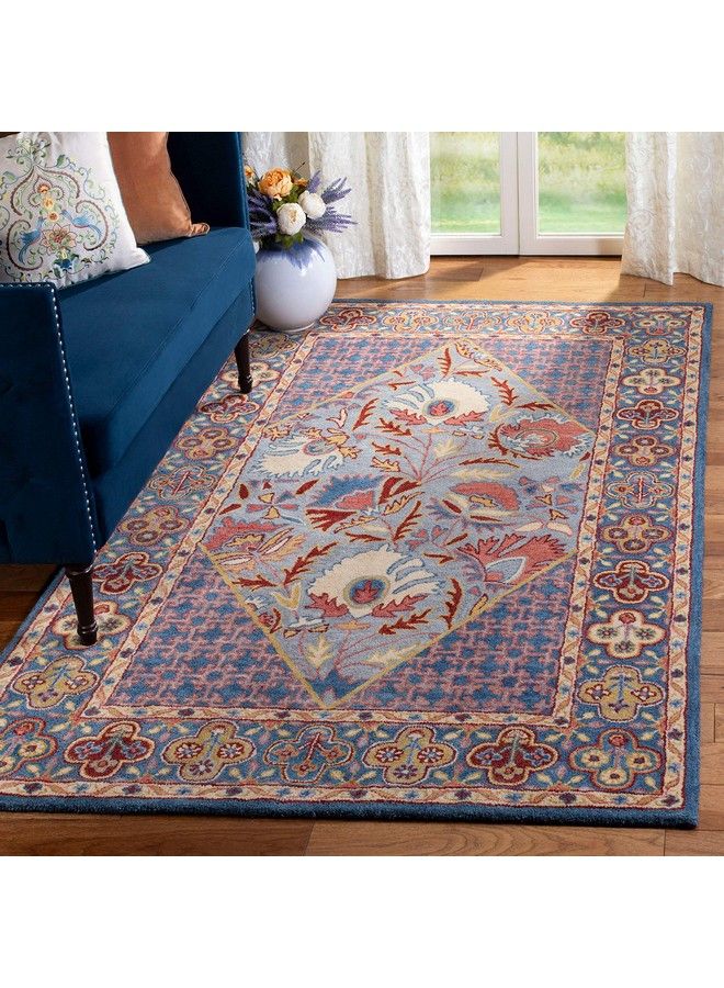 Safavieh Antiquity Collection 2' X 3' Blue Red At508M Handmade Traditional Oriental Premium Wool Accent Rug - Image 3
