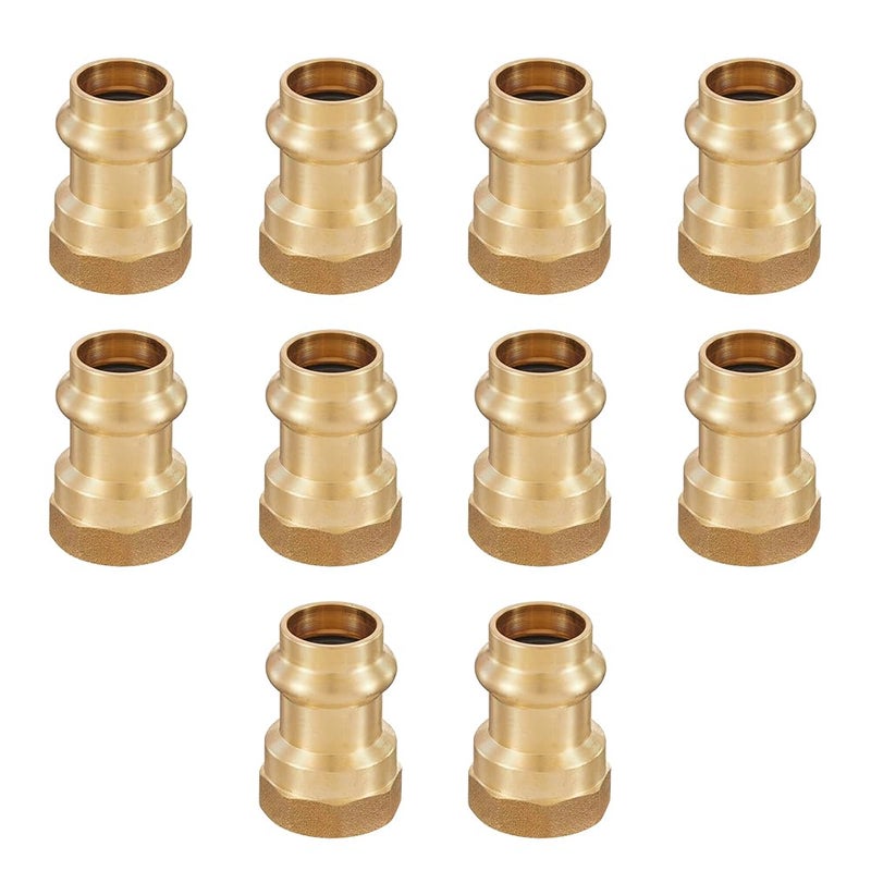 EFIELD Pack of 10 EFIELD Copper Press Adapter 12Inch Copper Press x 12inch Female NPT Brass Adapter Full PortPEX1807354 - Image 2
