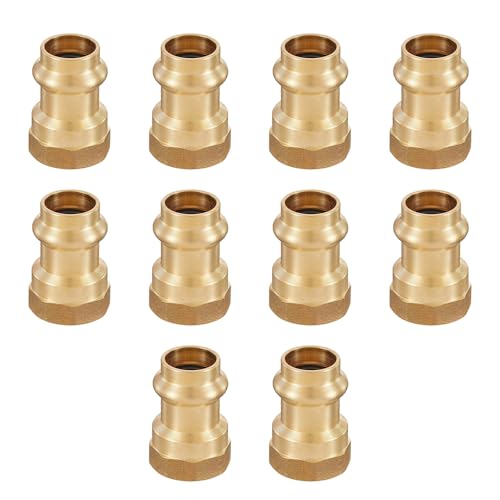 EFIELD Pack of 10 EFIELD Copper Press Adapter 12Inch Copper Press x 12inch Female NPT Brass Adapter Full PortPEX1807354 - Image 1