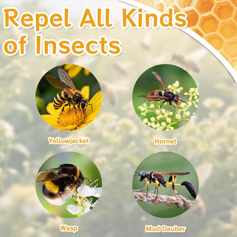 Crobirware 12 Pack Wasp Repellent - Bee Repellent Outdoor for Indoor Outdoor, Natural Peppermint Oil,Repels Bee, Yellow Jacket, Hornet, Wasp, Mud Dauber - Image 3