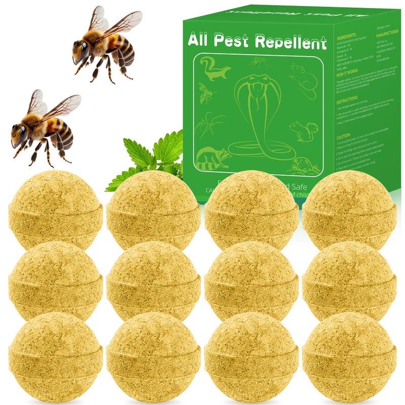 Crobirware 12 Pack Wasp Repellent - Bee Repellent Outdoor for Indoor Outdoor, Natural Peppermint Oil,Repels Bee, Yellow Jacket, Hornet, Wasp, Mud Dauber - Image 1