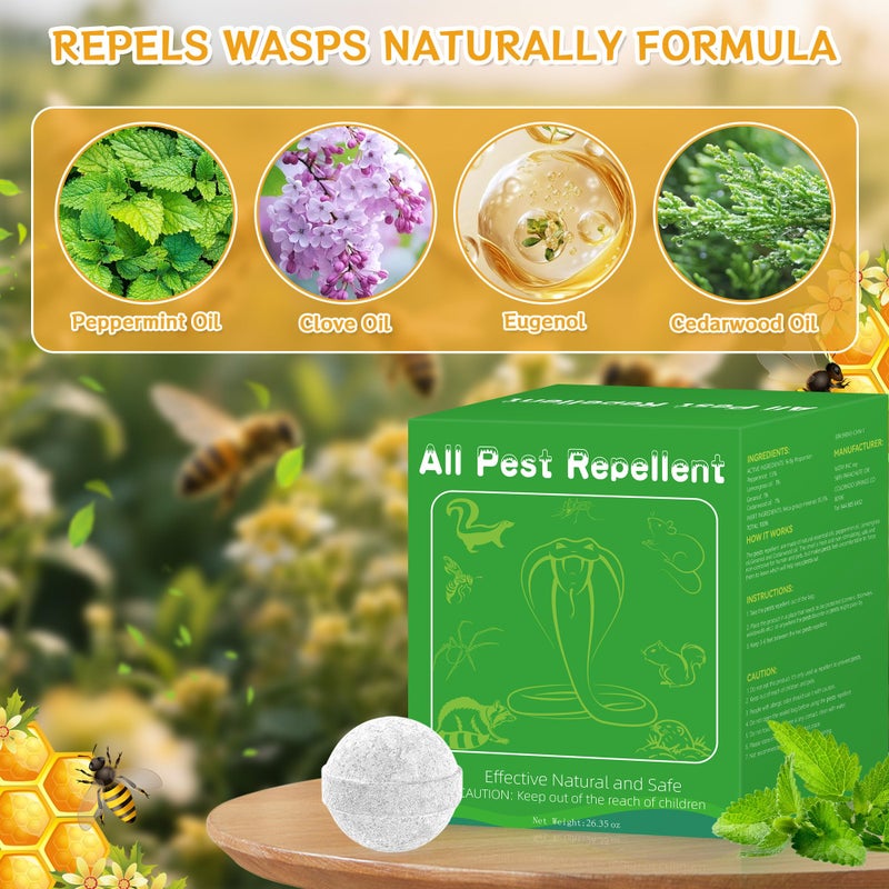 Crobirware 12 Pack Wasp Repellent - Bee Repellent Outdoor for Indoor Outdoor, Natural Peppermint Oil,Repels Bee, Yellow Jacket, Hornet, Wasp, Mud Dauber - Image 2