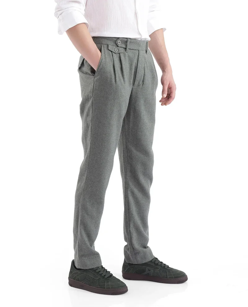 Rare Rabbit Men's Textured Pleated Trousers