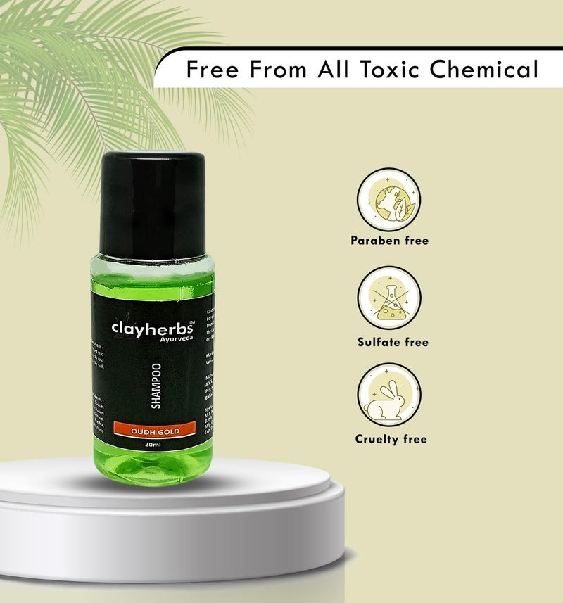 Clayherbs (20ml) Pack Of (100) Bulk Mini Travel Size Shampoo, Hotel Toiletries Kit, Guest Room Amenities, Hotel Shampoo, Hospitality Toiletry - Image 3