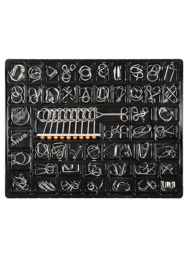 50 Pieces Unlocked Puzzle Toys Set Luban Lock Kongming Lock Nine Rings Puzzle Gift - Image 2