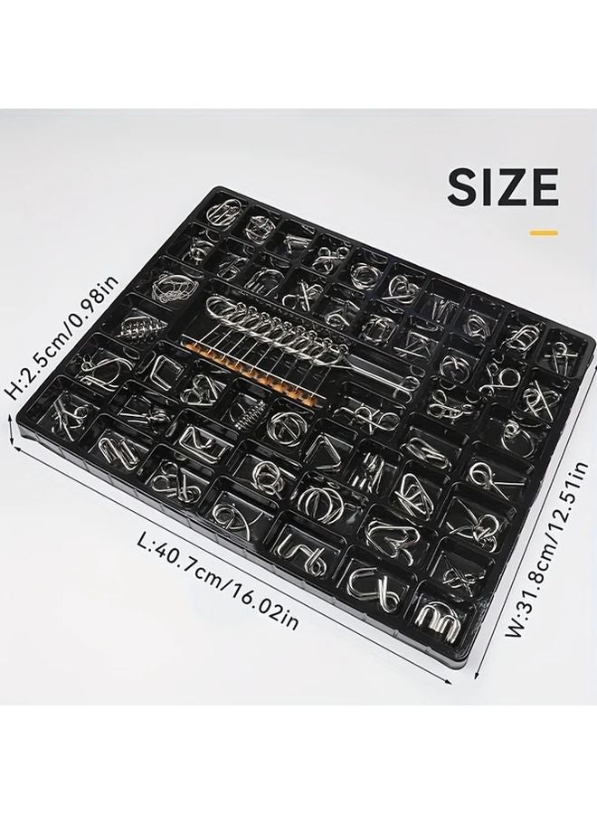 50 Pieces Unlocked Puzzle Toys Set Luban Lock Kongming Lock Nine Rings Puzzle Gift - Image 3